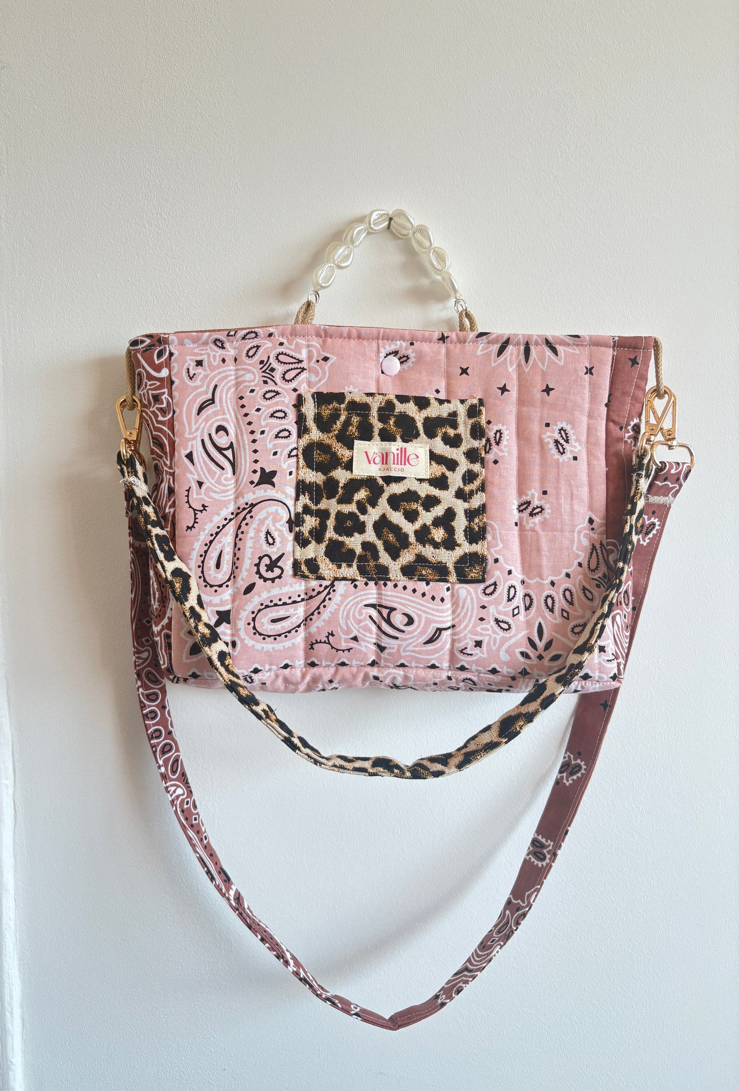 Sac "Ajaccio Leo" terracotta et rose poudré