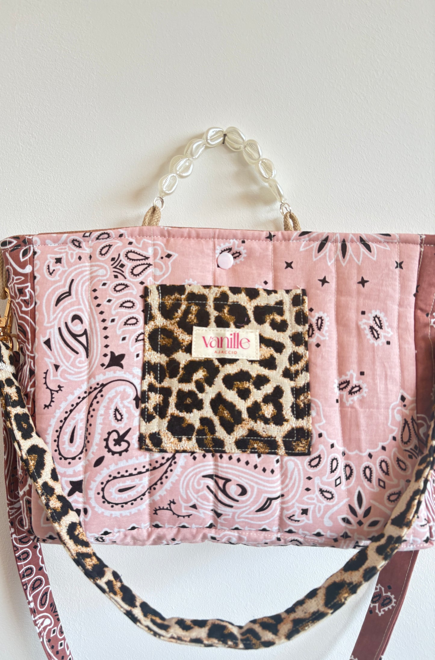 Sac "Ajaccio Leo" terracotta et rose poudré