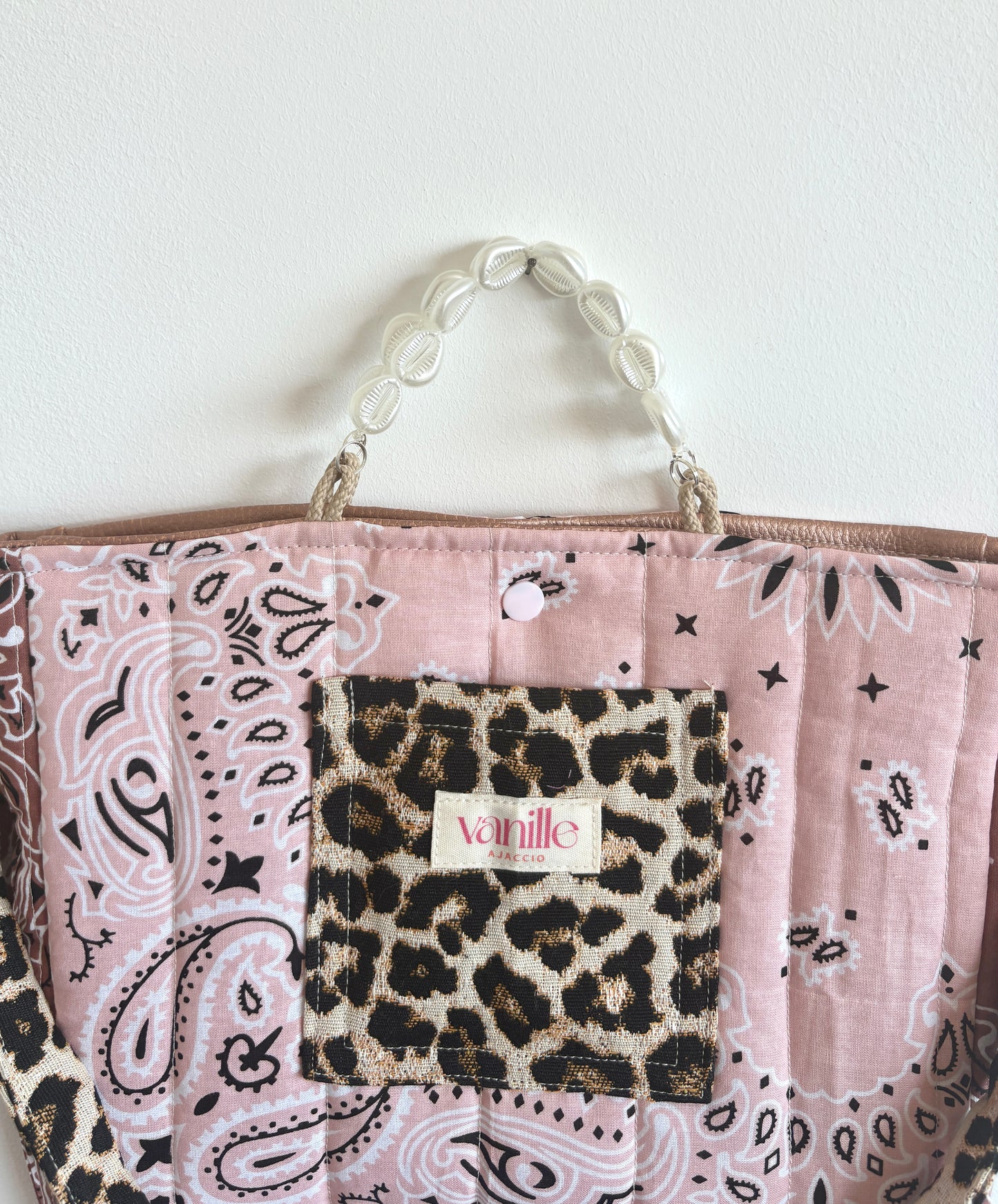 Sac "Ajaccio Leo" terracotta et rose poudré