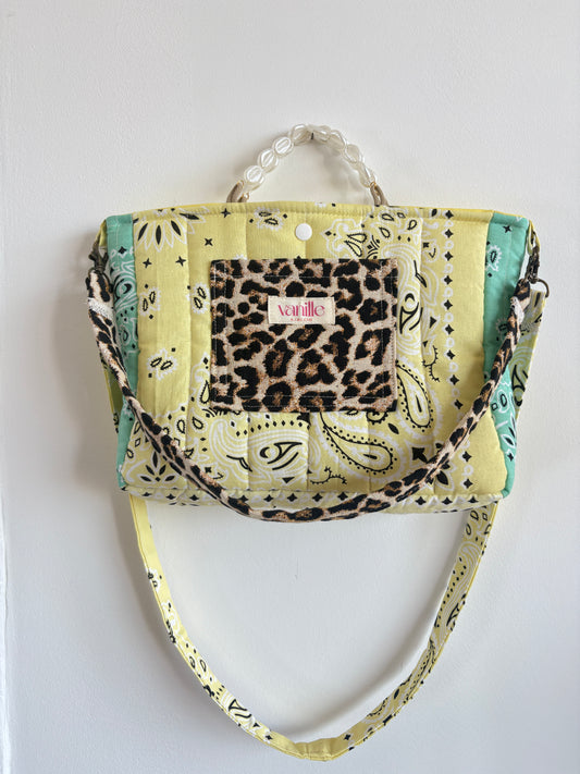 Sac "Ajaccio Leo" jaune et jade