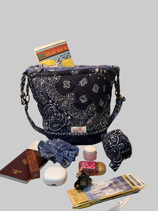 sac seau "Saparella" Marine et Chambray