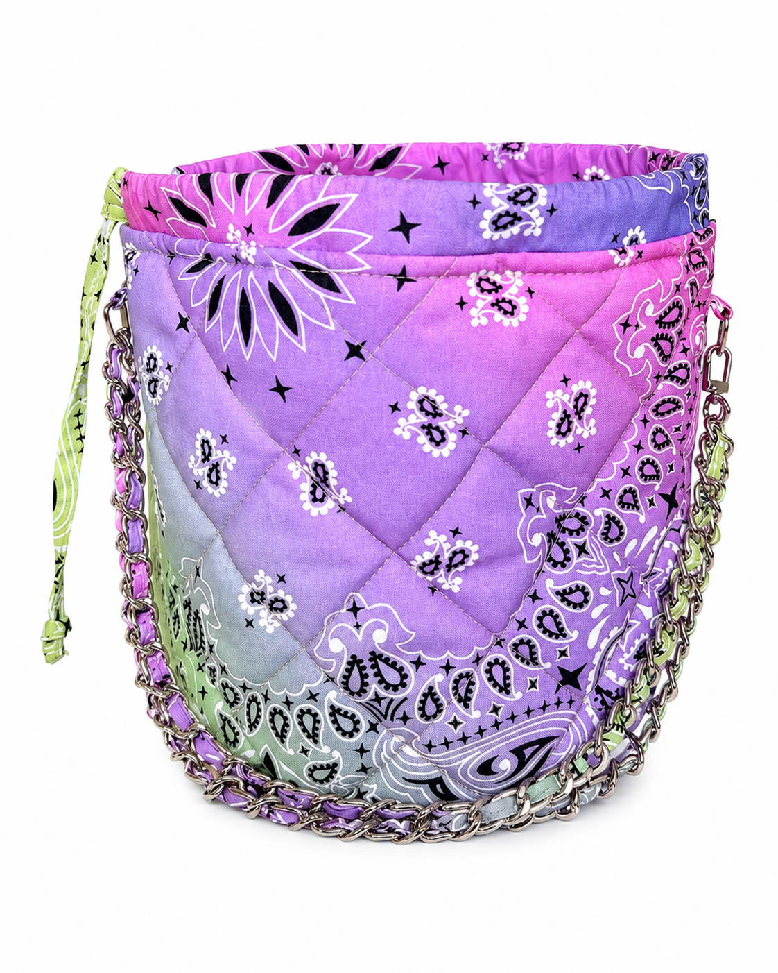 Sac Chaîne Tie&Dye Violet et Vert