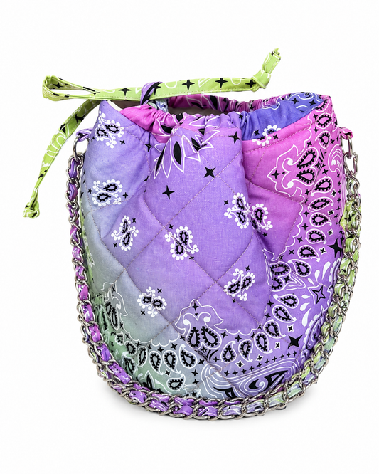 Sac Chaîne Tie&Dye Violet et Vert