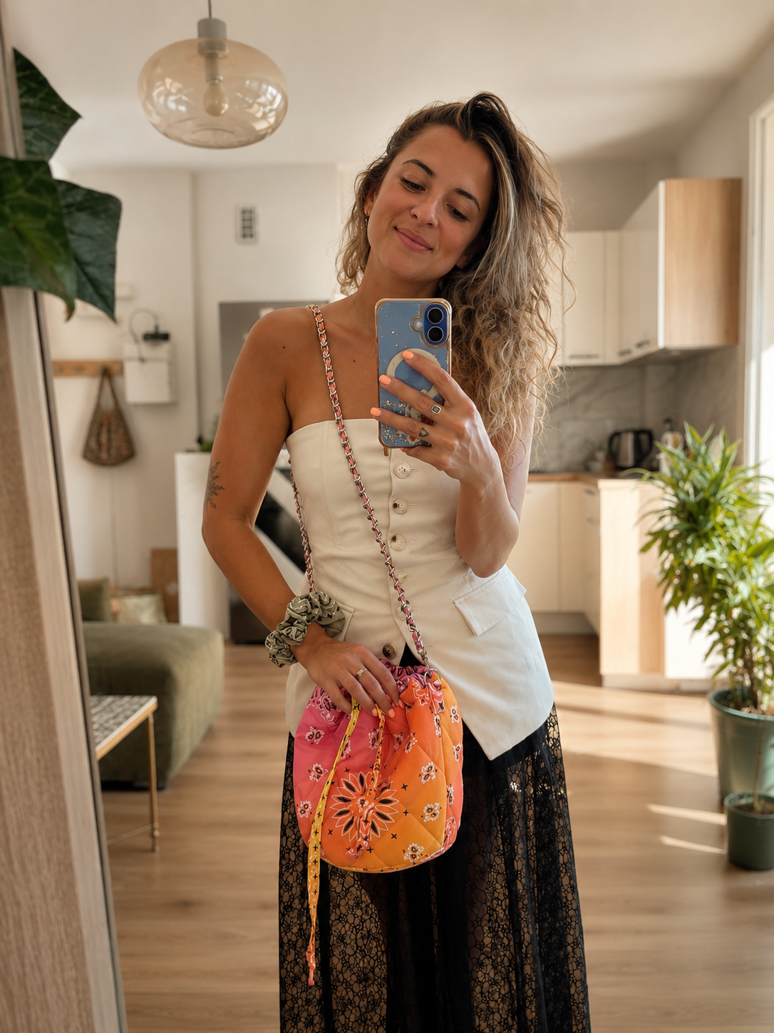Sac Chaîne Tie&Dye Rose Orange